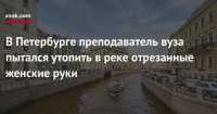 В Петербурге у преподавателя вуза нашли пакет с женскими руками